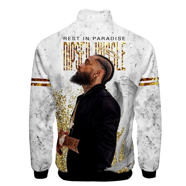 

nipsey hussle white baseball jackets men women spring cardigan hoodies pullovers long sleeved zipper up sports 3d jacket, Black;brown