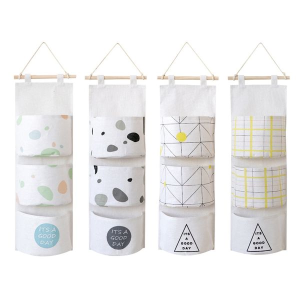 

household door wardrobe hanging storage organizer cute three pocket hanging storage bag for home organization
