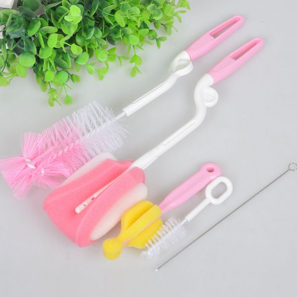 

5 piece bottle brush 360 degree sponge bottle brush with nipple brush straw five piece trq0306