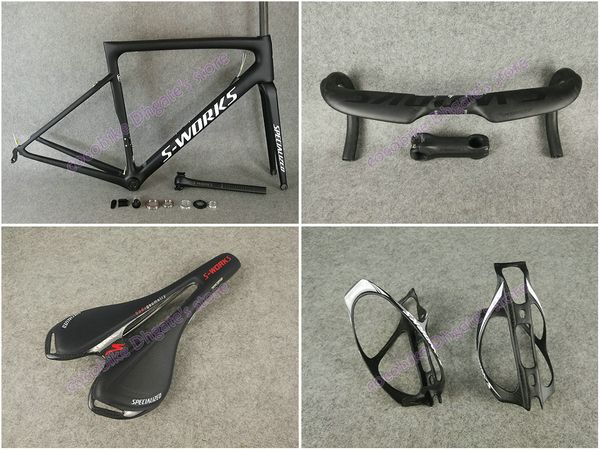 

With BSA/BB30/PF30 46-49-52-54-56-58cm White logo Black UD SL6 carbon road frames+Handlebar+Saddle+Water bottle cages for sale free shipping