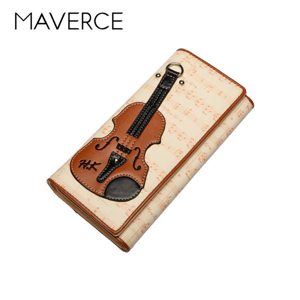 

2020 new women wallet with violin print decor pu leather long tri-fold purse card holder stylish girls studnet casual wallets, Red;black