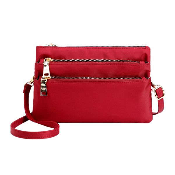 

multi-compartment simple bag fashion large-capacity shoulder bag casual multi-zip pocket cross-body
