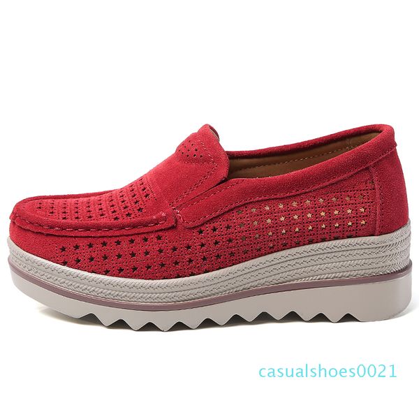 

2020 fashion women shoes platform red casual shoes women sneakers slip on flat ladies big size comfortable c22, Black