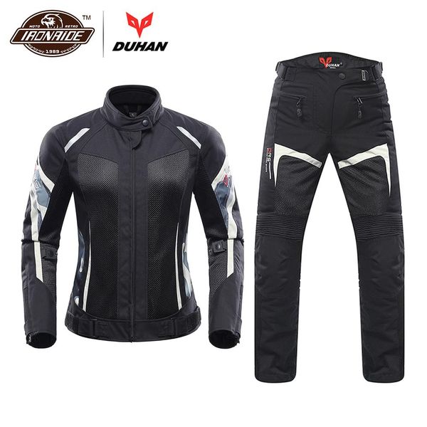

duhan women motorcycle jacket motorcycle pants moto suit jacket breathable mesh touring motorbike clothing set for summwe