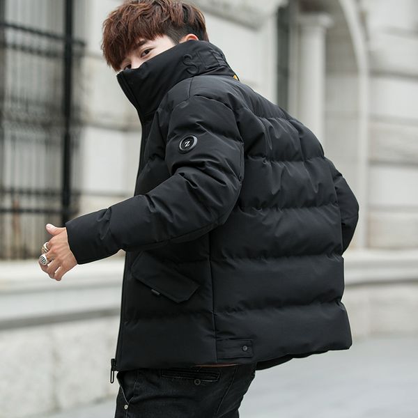 

2019 new winter parka men windbreak streetwear casual fitness warm men's outwear overcoat lbz129, Tan;black