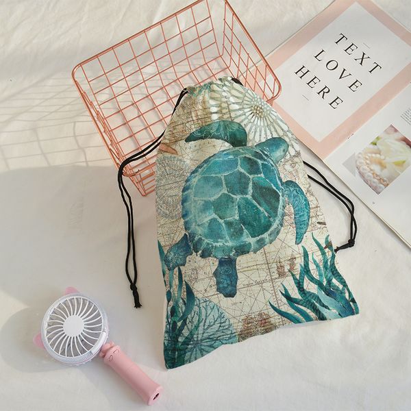 

настроить скорость карманный морская черепаха печать путешествия сумка mochila мужчины тренажерный зал мешок drawstring сумка поддержка опто