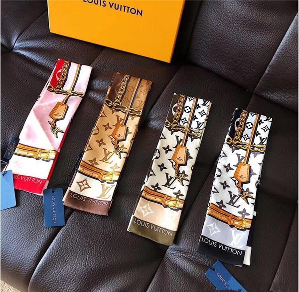 

luxury popular silk handbag headbands women silk scarvers 100% fashion silk scarf classic brand print women scarf wholesale, Blue;gray