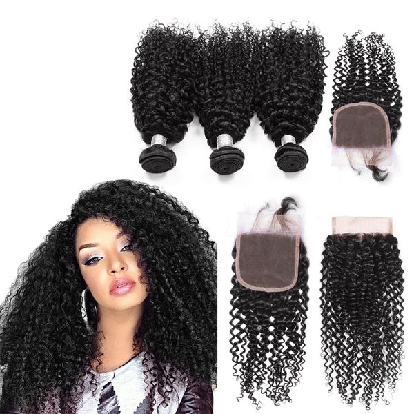 Wholesale 8a Brazilian Kinky Curly Weave Hair Bundles With Closure