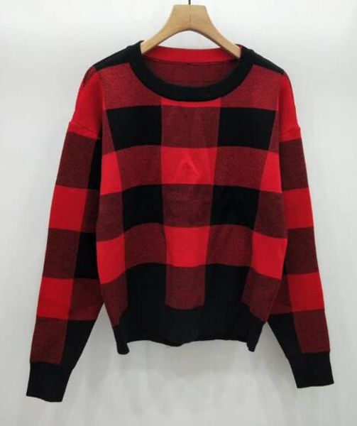 

2019 autumn and winter new color matching lattice back letter long leeve pullover weater weater women 039 hirt good quality, White;black