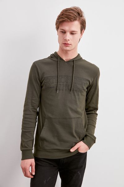 

trendyol male hooded new sweatshirts tmnss20sw0033, Black