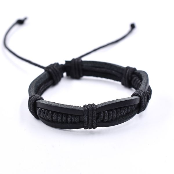 

punk vintage leather bracelet men multilayer handmade bracelets high quailty fashiong jewerly gift drop shipping, Golden;silver