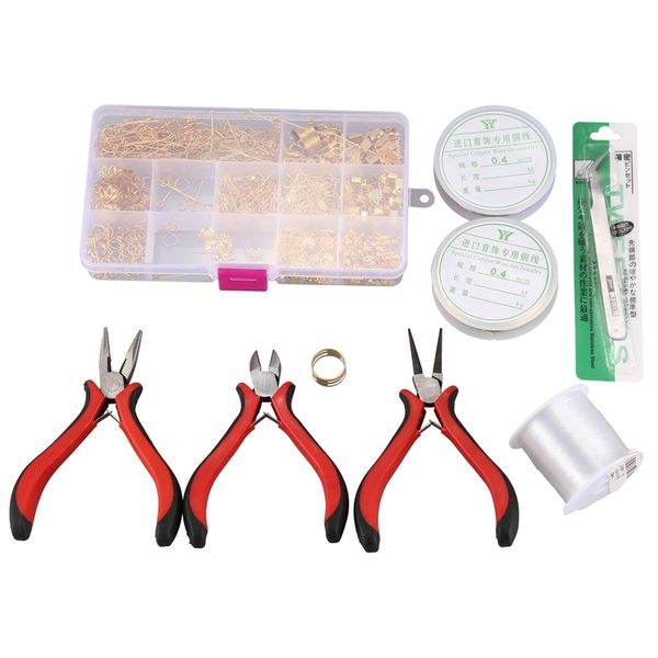 

handmade bracelet necklace earring material set diy handmade jewelry accessories, Blue;slivery