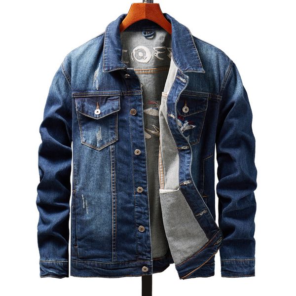 

2019 new spring men's casual hip hop style denim jacket jacket men, solid color blue men's cowboy casual m-xxl, Black;brown