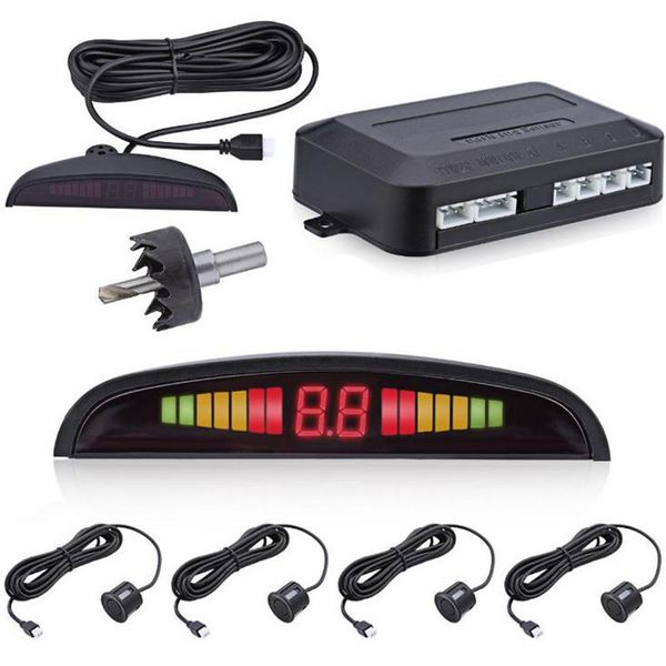 

car led parking sensor kit 4 sensors 22mm backlight display buzzer reversing radar anda801