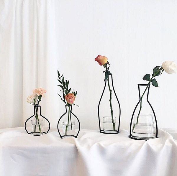Metal Iron Flower Vase Pot Home Decor Diy Flower Plant Stand