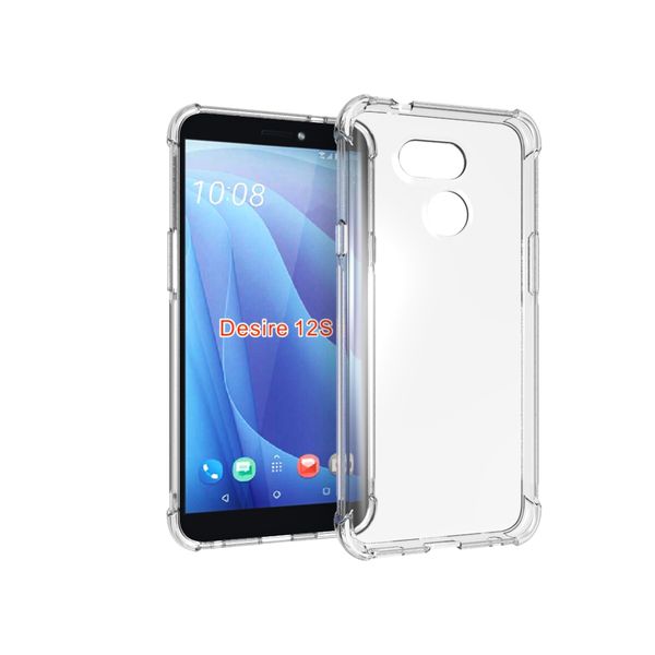 

тонкий тонкий анти-царапинам прозрачный гибкий силиконовый тпу с четырехугольным защитным чехлом для бампера, совместимый для htc desire 12s