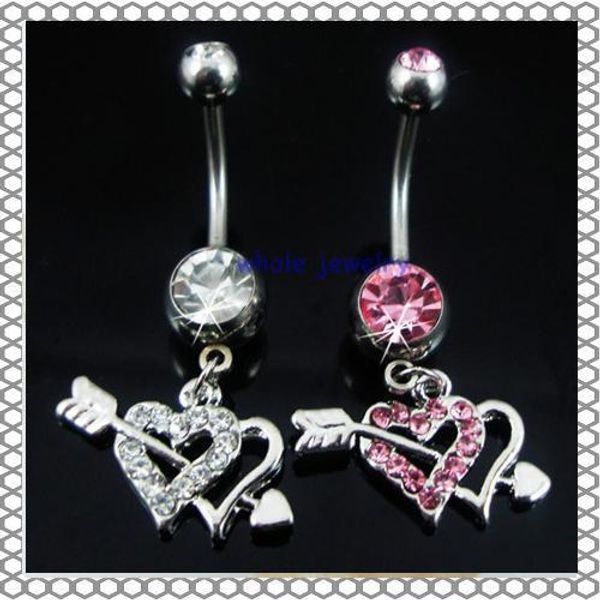 

d0361 ( 2 colors) body piercing jewelry belly button navel rings body piercing jewelry dangle accessories fashion charm cupid love 10pcs lot, Silver