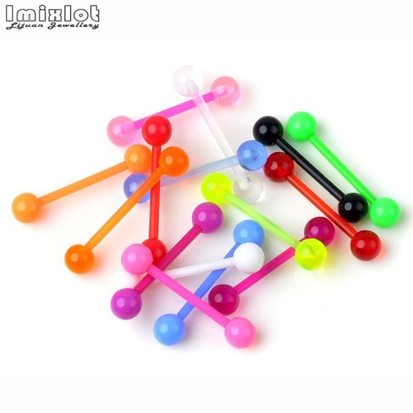 

wholesale 10pcs/lot tongue piercing barbell bars piercing tongue rings silicone solid punk fashion body jewelry for women, Slivery;golden