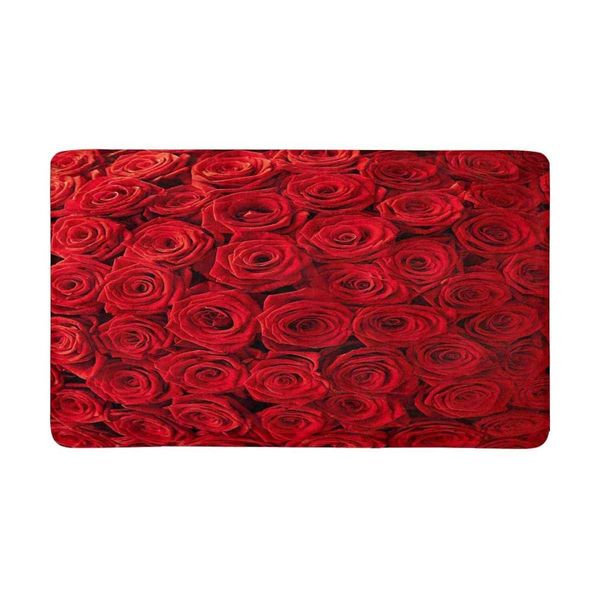 

plenty red natural roses anti-slip door mat home decor indoor entrance doormat
