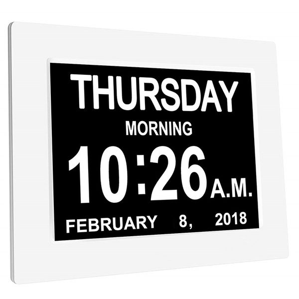 

tdigital clock wall calendar week year white/black dc 5v home office ledlarge