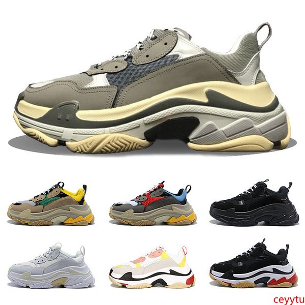 

fashion paris 17fw triple s casual dad shoes men women black red white green pink tennis increasing designer sneakers sports chaussures