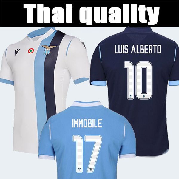 

2020 lazio home blue soccer jersey 19/20 lazio soccer shirts #17 immobile #21 sergej #19 lulic #10 luis alberto football shirt, Black;yellow