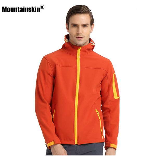 

mountainskin men's autumn fleece softshell jacket outdoor waterproof coat hiking trekking camping sports male windbreakers va269, Blue;black