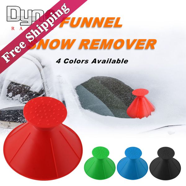 

1pc 4 colors magic cone-shaped windshield ice scraper snow shovel tool scrape a round car snow removal funnel ice scraper ot304