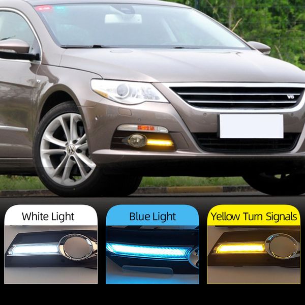 VW PASSAT CC için 2pcs Araç hafif sis lambası kapağı ile ışıklar çalışan 2009 2010 2011 2012 2013 LED DRL Gündüz