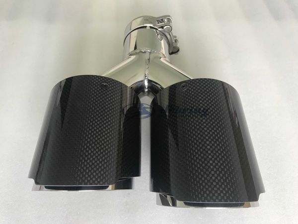 

akrapovic left car modified carbon fiber ak tube stainless steel blue double carbon car exhaust pipe tail muffler decoration