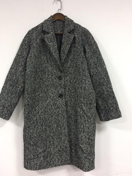 

women sweater 2019 autumn and winter new style double-row button lapels coat, White;black