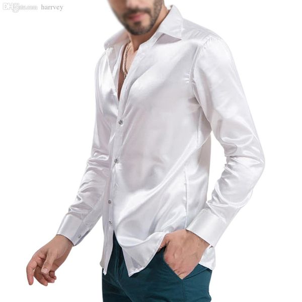

wholesale-new arrival custom made any colors elastic silk like satin men wedding shirt groom shirts wear bridegroom slik shirt for men