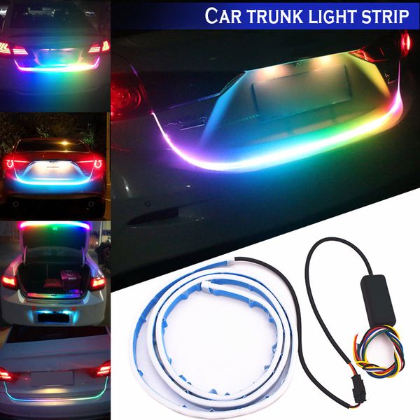 

rgb colorful flowing led trunk strip car trunk dynamic blinkers led turn tail light drl lights m8617