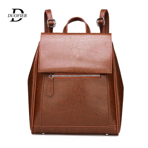 

2020 women leather backpacks vintage female shoulder bag sac a dos travel ladies bagpack mochilas school bags for girls preppy