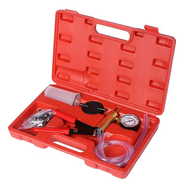 

2 in 1 brake fluid bleeder hand held manual vacuum pump tool kit w/box
