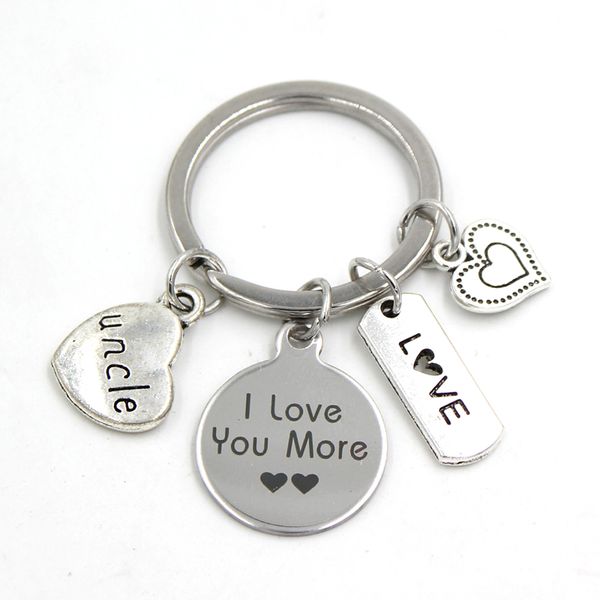 

new arrival stainless steel key ring keychains uncle gift stainless steel key chain keyring uncle key chain jewelry gifts, Slivery;golden
