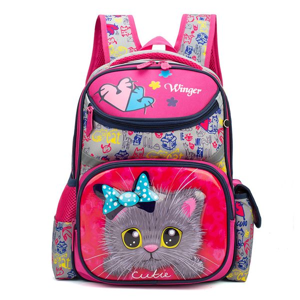 

2019 girls orthopedic school backpacks grade 1-3 children schoolbags for kids 3d cat backpack boys satchels mochilas infantil