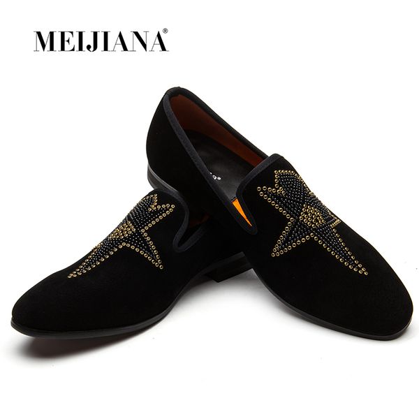 

2019 new drilling men loafers shoes leisure flat shoes spring autumn fashion men's comfortable non-slip leather, Black