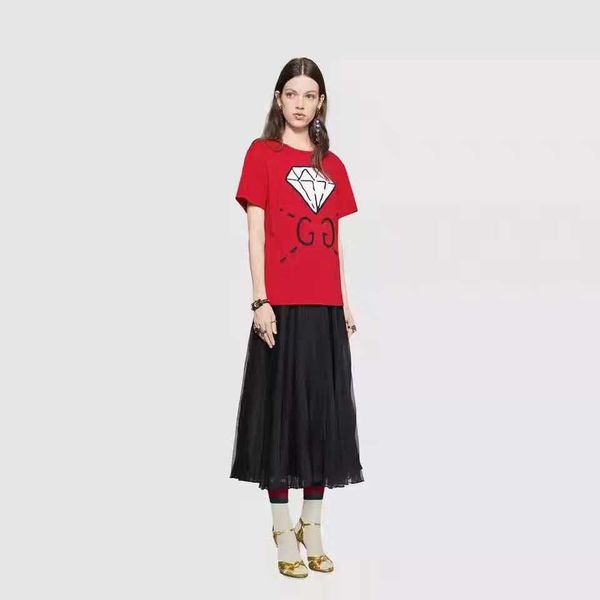 

1.5 2019 sweater pullover short sleeve crew neck pure color black red fashion luxury womens clothes ali, White