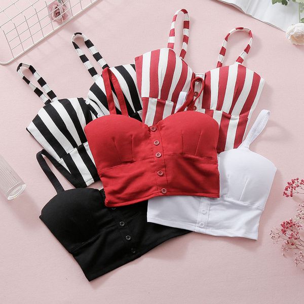 

russia ed 2019 summer new high-waisted midriff-baring tank short strapless cotton temperament commuter women, White