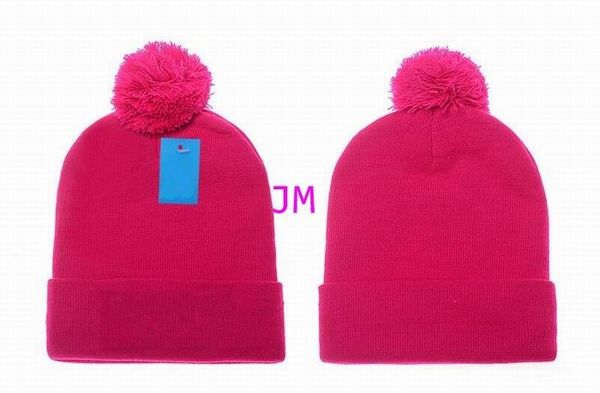 

2020 fashion knitting cotton rose red hats with hair ball cap women's men winter confortable warm hats, Blue;gray
