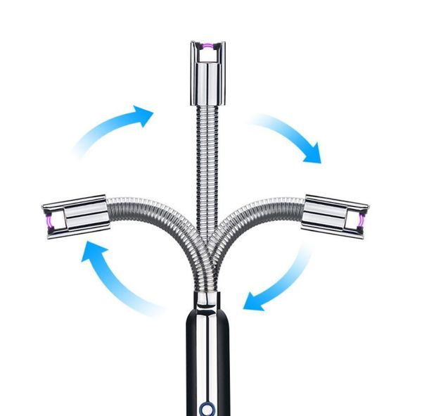 Электрическая зажигалка USB аккумуляторная зажигалка Новый Более 1000 раз Спарк на коммутатор Charge безопасности на открытом воздухе ветрозащитный гибкая шея для кухни 100