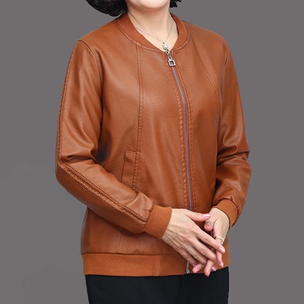 

leather jacket female coat plus large size big 2019 bomber coat women pu basic biker lady outwear spring outerwear short 4xl xxl, Black