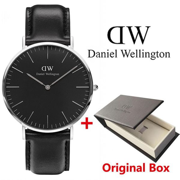 

2019 brand Daniel women mens Wellington WATCHes fashion nylon strap 40mm silver mens watches box Montre Femme Relogios Feminino dw Bracelet