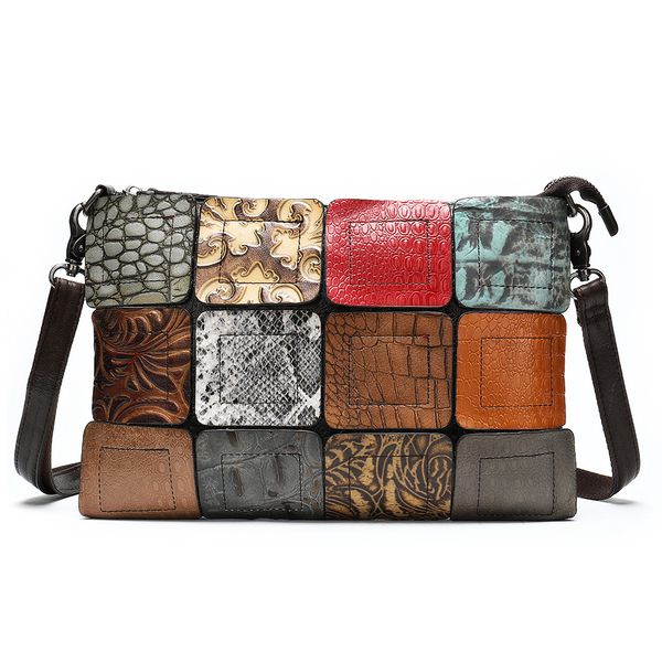 

natural skin women clutch wrist crossbody bag ladies flap pouch national style genuine leather female shoulder messenger bag