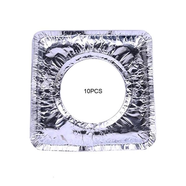 

10pcs gas stove aluminum foil paper high temperature gas stove gas stove tin foil oil cleaning pad kitchen supplies