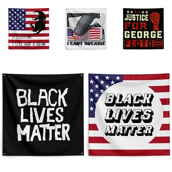 

justice for george floyd printing tapestry black lives matter household wall banner 150*150cm #qa79377
