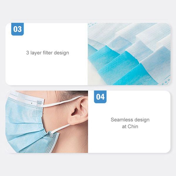 

защитная маска для лица на складе earloop face mask 3 ply non-woven одноразовая маска для лица быстрая доставка