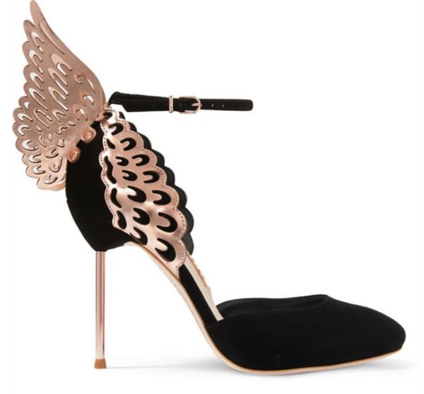 

2018 ladies sheep skin suede hollow out high heel solid butterfly ornaments sophia webster toe sandals shoes black 34-42