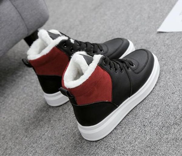 

winter new luxury designer plus velvet warm flat bottom tide boots casual fashion waterproof wild cotton shoes women models ing, Black